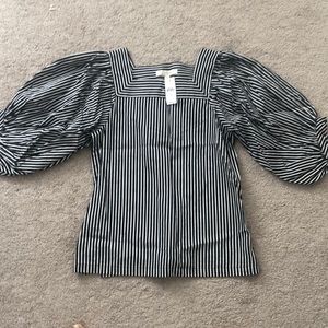 Loft Black & White Stripe Blouse